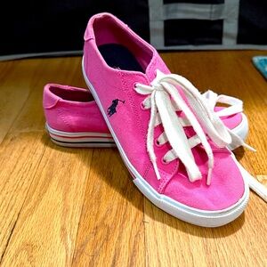 Ralph Lauren~Girls~Canvas Sneakers, Baja Pink “Slater”~Size 3